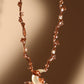 18K Rose Gold Plated Diamonds Natural Shell Moon Necklace