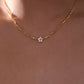 18K Real Gold Plated Diamond Flower Necklace