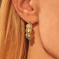 18K Real Gold Plated Green Opal Hoop Earrings