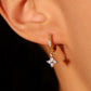 18K Real Gold Plated Blue Gem Lucky Leaf Hoop Earrings