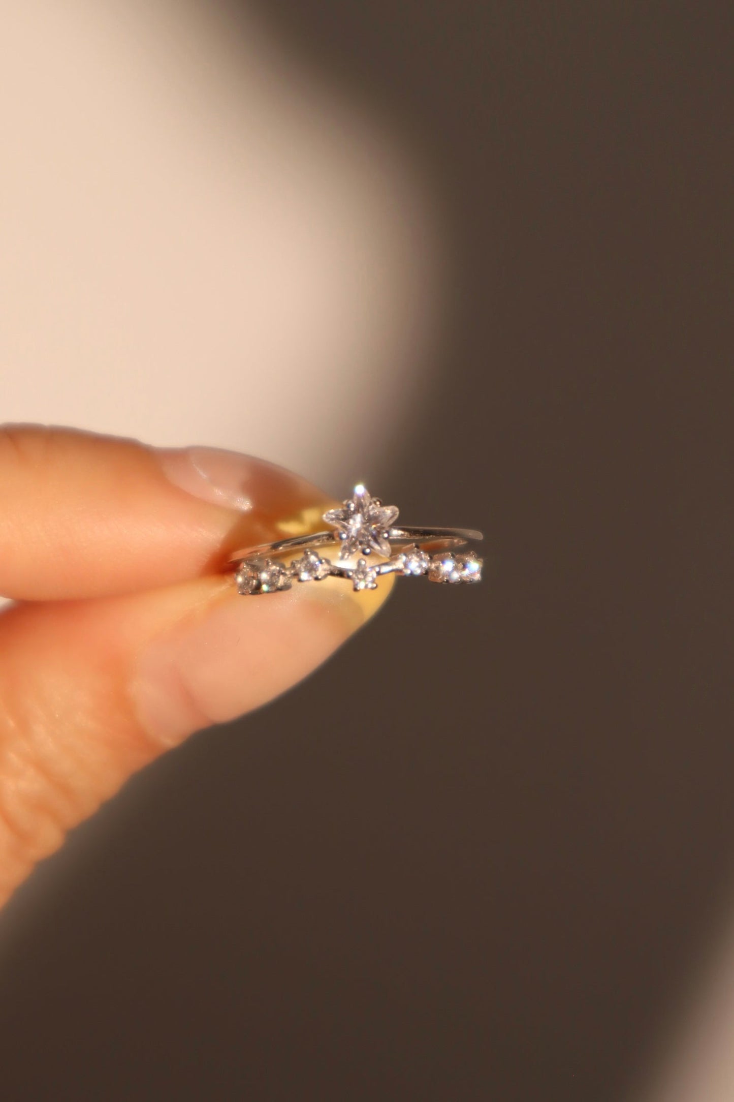 925 Sterling Silver Diamond Star Ring