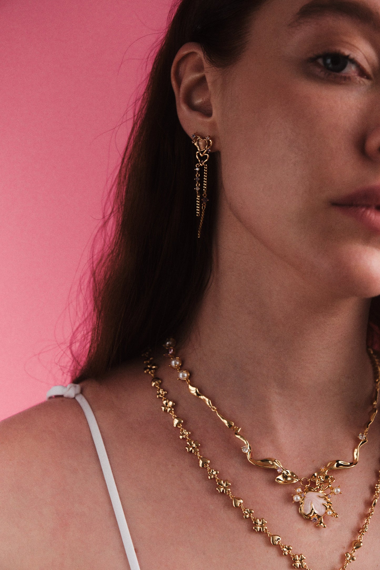 18K Real Gold Plated Pink Shell Necklace