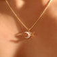 18K Real Gold Plated Shell Moon Butterfly Necklace