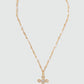 18K Real Gold Plated Multi Pearls Cross Necklace