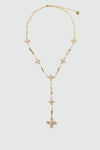 18K Real Gold Plated Eternal Cross Pearls Necklace