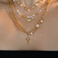 18K Real Gold Plated Pearl Star Necklace
