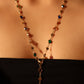 Gold Plated Color Gem Layering Long Necklace (Waist Chain)