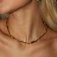 18K Gold Stainless Steel Wave Textured Necklace