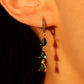 18K Real Gold Plated Green Gem Water Drop Earrings