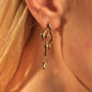 18K Real Gold Plated Blue Gem Flame Earrings