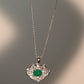Diamond Cloud Jade Necklace