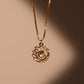 14K Real Gold Plated Moonstone Saturn Star Necklace