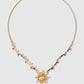 18K Real Gold Plated Orange Opal Sun Necklace