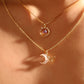 18K Real Gold Plated Shell Moon Butterfly Necklace