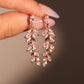 14K Rose Gold Plated Diamond Leaf Earrings