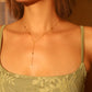 18K Gold Stainless Steel Multi Star Lariat Necklace