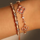 14K Rose Gold Plated Pink Lucky Leaf Shell Pearls Bracelet