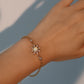 18K Real Gold Plated White Opal Sun Bracelet