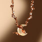 18K Rose Gold Plated Diamonds Natural Shell Moon Necklace