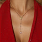 18K Real Gold Plated Cross Lariat Long Necklace
