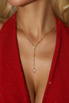18K Real Gold Plated Cross Lariat Long Necklace