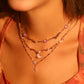 18K Rose Gold Plated Multi Purple Opal Wave Necklace