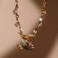 18K Real Gold Plated Black Shell Moon Necklace
