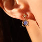 14K Real Gold Plated Moonstone Star Earrings