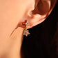 18K Real Gold Plated Diamond Cross Earrings