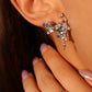 Platinum Plated Blue Gem Butterfly Earrings