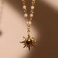 18K Gold Stainless Steel Pearl Sun Necklace