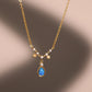 24K Gold Vermeil Blue Opal Droplet Necklace