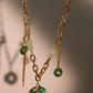 18K Real Gold Plated Jade Dragon Necklace  (EARRINGS INCLUDED)