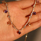 14K Real Gold Plated Color Gemstones Necklace