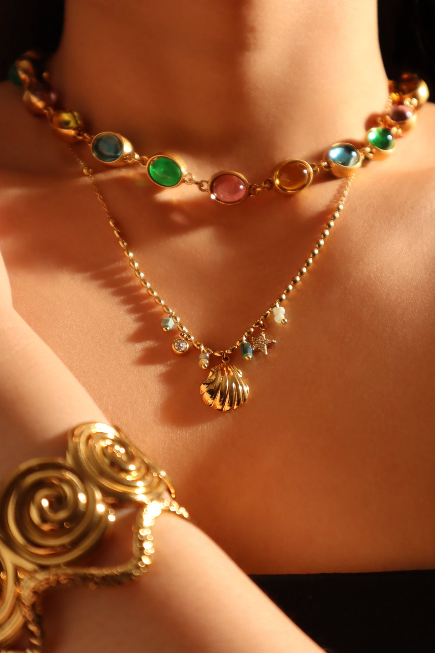 18K Gold Stainless Steel Multi Conch Bracelet