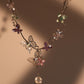 Multi Color Gem Butterfly Necklace
