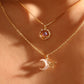 18K Real Gold Plated Shell Moon Butterfly Necklace