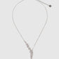 Platinum Plated Diamond Leaf Necklace