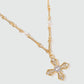 18K Real Gold Plated Multi Pearls Cross Necklace