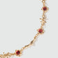 18K Real Gold Plated Multi Red Gem Twist Necklace