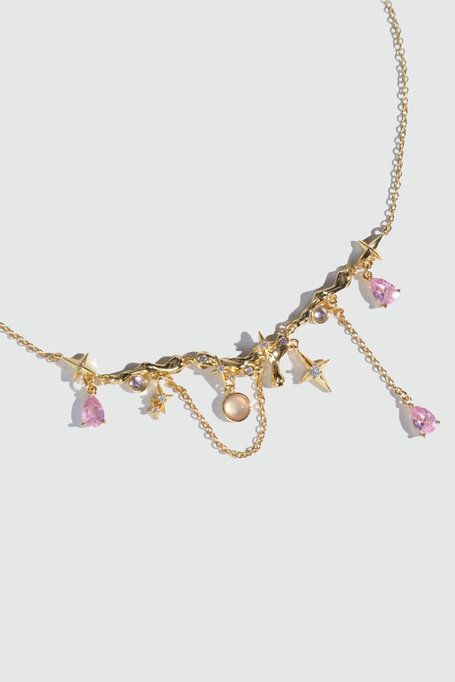 18K Real Gold Plated Color Gypsophila Necklace