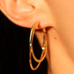 14K Real Gold Plated Double Layer Hoop Earrings