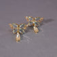 14K Real Gold Plated Blue Gem Butterfly Diamond Earrings