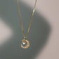18K Gold Vermeil Moonstone Moon Necklace