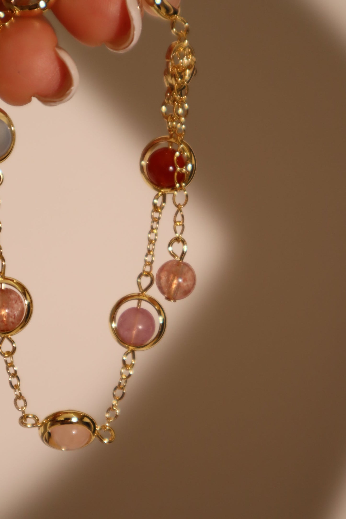 18K Real Gold Plated Multi Color Moonstones Bracelet