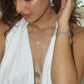 Platinum Plated Diamond Butterfly Blue Drop Earrings