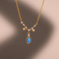 24K Gold Vermeil Blue Opal Droplet Necklace