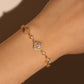 14K Real Gold Plated Diamonds Lucky Leaf Bracelet
