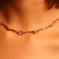 18K Rose Gold Plated Multi Purple Opal Wave Necklace