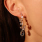 14K Real Gold Plated Diamond Butterfly Blue Drop Earrings